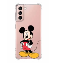 Samsung Galaxy S21  Köşe Korumalı Antişok Kapak Mickey Mouse Tasarımlı Şeffaf  Kılıf