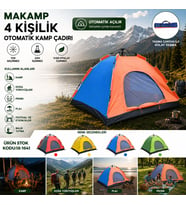 4 KİŞİLİK TOZ GEÇİRMEZ 200CMX200CMX135CM OTOMATİK KAMP ÇADIR HERHANGİ BİR RENK GÖNDERİLİR (5680)