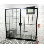 Teknesiz Cam Duşakabin 2 Sabit 2 Sürgülü Karolaj Desenli KD112