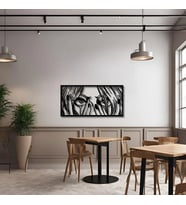 Lazer Kesim Metal Duvar Dekoru Pop Art 23 Metal Duvar Tabosu Pop Art (Siyah)