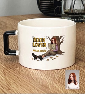 Kişiye Özel Karikatürlü Book Lover Lüks Fincan Doğum Günü Hediyesi