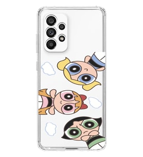 Samsung Galaxy A72 Uyumlu Powerpuff KIzlar Tasarımlı Şeffaf Telefon Kılıfı