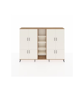 Arges Dolap 14 Raflı 8 Kapaklı 220x30x163 Çam-Aytaşı