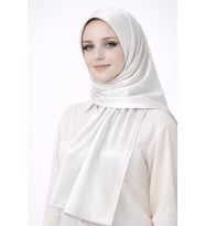 Mısırlı Eşarpları Taşlı Jan Jan Abiye Şal 75x190 cm (Beyaz)