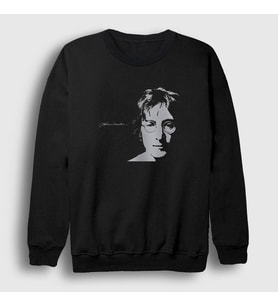 Presmono Unisex Siyah Self Portrait Beatles John Lennon Sweatshirt 35161tt