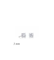 Gümüş Yuvarlak Tek Taş Zirkon Küpe - 3 mm CSR2181969