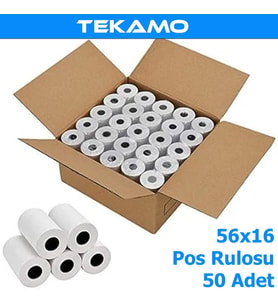 Tekamo 56x16 Yazar Kasa Pos Rulosu ( 50 Adet ) 5 Paket