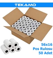 Tekamo 56x16 Yazar Kasa Pos Rulosu ( 50 Adet ) 5 Paket