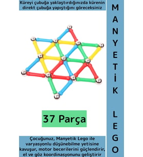 Eğitici Motor Beceri El Göz Koordinasyonu Geliştiren Eğlenceli Çocuk Manyetik Lego Seti 37 Parça