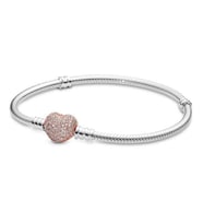 Pandora Pavé Kalp Klipsli Bileklik 586292CZ-22cm