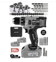 12V Metal Şanzıman Şarjlı Matkap 24 Parça Akülü Vidalama Akülü Matkap Seti
