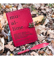 Öğretmene Hediye Muallime Deri Defter Kırmızı