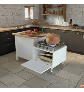 Eliusta Arya Çok Amaçlı Mutfak Kiler Dolabı Set Üstü Ocak Altı Modülü Ekmeklik 60x45x48 cm