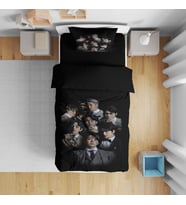 Erayshome  Hediyelik BTS Tek Kişilik 3d Nevresim Takımı (Siyah)