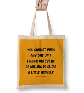 Andrew Carnegie Quotes - Entrepreneurs Motivation İnspiration Success Work Gifts Bez Çanta Uzun Saplı