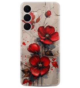 Samsung Galaxy S25 FE Kılıf Boutique Baskılı Resimli Kırmızı Çiçek Pcode -098