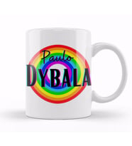 Paulo Dybala   Vintage Retro Rainbow Style Kupa Bardak Porselen