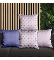 eJOYA Pembe Kalp Tasarımlı 4'lü Yastık İçi Ve Kırlent Kılıfı 45cm 113678