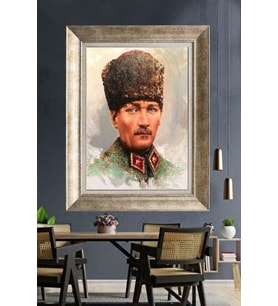 Gümüş Çerçeveli Atatürk Tablo za58