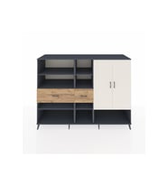 Kronos Dolap 10 Raflı 2 Çekmeceli 2 Kapaklı 220x59x163 Antrasit-Aytaşı/Çam