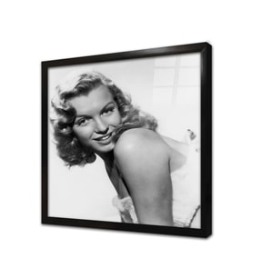 Siyah Beyaz Marilyn Monroe Çerçeveli Cam Tablo