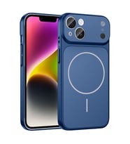Apple iPhone 14 Uyumlu Kılıf Zore M-Safe Şarj Özellikli Kamera Korumalı Formen Kapak (Mavi)