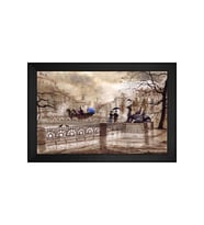 Manzara Temalı Kanvas Tablo 50 x 70 cm Siyah Çerçeve