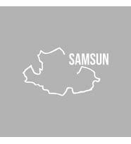 Samsun Harita Araba Sticker siyah 17x10 CM (Beyaz)