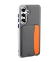 Samsung Galaxy S25 FE Uyumlu Kılıf Kartlıklı Zore X-Kart Silikon Kapak (Koyu Gri)