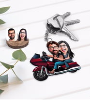 BK Gift Kişiye Özel Sevgililer Karikatürlü Ahşap Anahtarlık-103