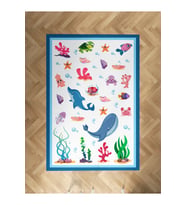 MEKTA HOME BEBEK VE ÇOCUK ODASI Sevimli Deniz Hayvanları Desenli Halı