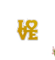 Love Strafor Süs, 25cm x 25cm - Altın