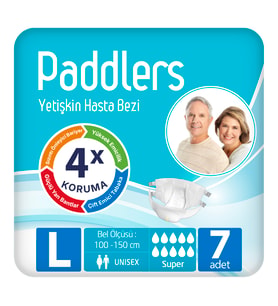 Paddlers Yetişkin Hasta Bantlı Bez Large 7 Adet – Deneme Paketi, Emici