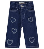 Civil Baby Kız Bebek Kalp Pachli 6-18 Ay Pantolon Kot - Mavi