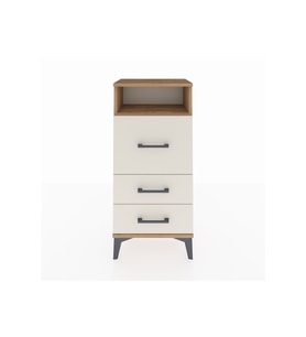 Arges Komodin Tek Raflı 3 Çekmeceli 44x30x96 Çam-Aytaşı