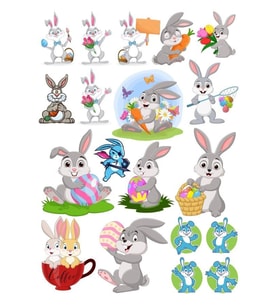 Tavşan Sticker Set-10 25 Parça Telefon, Tablet, Defter, Laptop Sticker