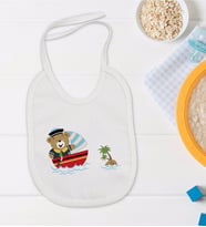BK Kids Sevimli Kaptan Tasarımlı Bebek Mama Önlüğü - Model 2