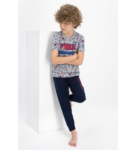 Roly Poly 2343 Free Crocodile Erkek Çocuk Kısa Kol Pijama Takımı