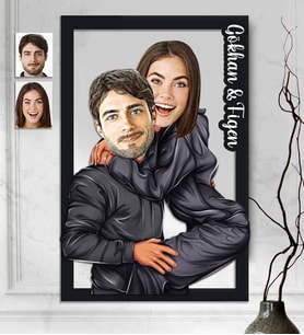 Kişiye Özel 3D  Ahşap Tablo Sevgili 30x40 -44