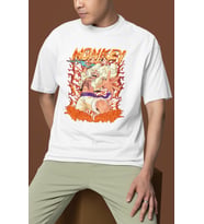 One Piece Monkey D. Luffy Baskılı Unisex Oversize Anime Dizi Karakter Tişört