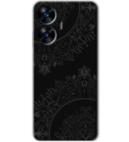 Realme C55 Kılıf HD Desen Baskılı Kılıf - Siyah Mandala