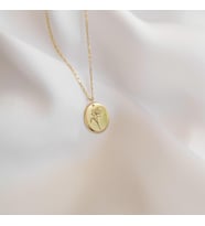 Minimalist Şık Çiçek Figürlü Kolye 925K Gümüş Sevgiliye Doğum Günü Hediye (Gold)