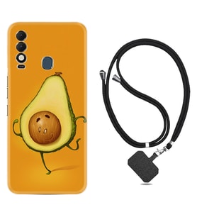 Tecno Spark 8T Kılıf Resimli Boyun Askılı İpli Desenli Silikon Series Dance Avokado 1878