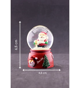 Dekoratif Yeni Yıl Hediyesi Noel Baba Temalı Mini Boy Işıklı Kar Küresi 6,5 cm