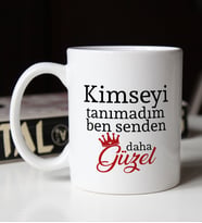 BK Gift Kimseyi Tanımadım Ben Tasarımlı Beyaz Kupa Bardak Arkadaşa Hediye , Doğum Günü Hediyesi-4