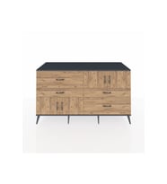 Kronos Konsol 2 Raflı 4 Çekmeceli 4 Kapaklı 176x59x99 Antrasit-Çam