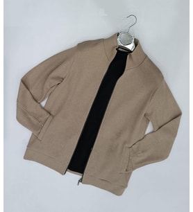 Baros Slim Fit Erkek Fermuarlı Triko Ceket (Krem)