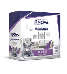 NOVA İKİ VE DAHA FAZLA KEDI İÇİN TOPAKLANAN KEDI KUMU 10LT