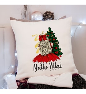 Mutlu Yıllar & Merry Christmas & Yılbaşı Tasarımlı Yastık