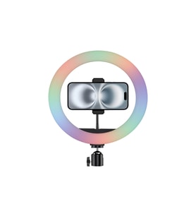 RGB Renkli Led Halka Işık 33 cm Ring Light Telefon Tutuculu Canlı Yayın Seti